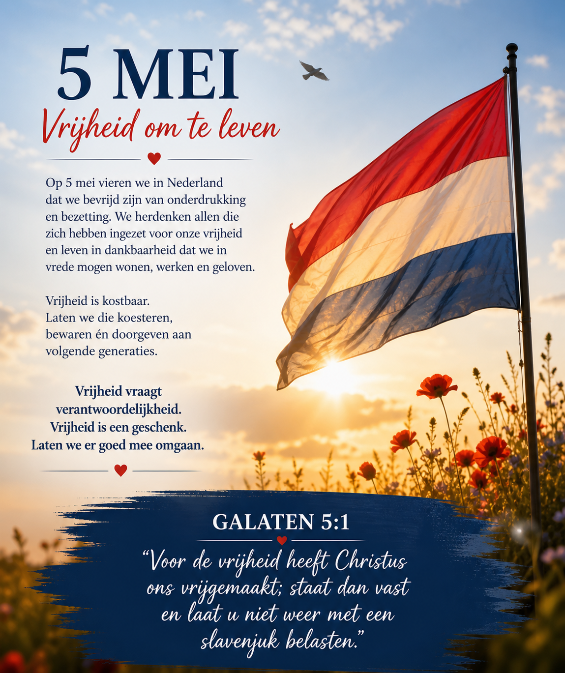Vrijheid en dankbaarheid op 5 mei
